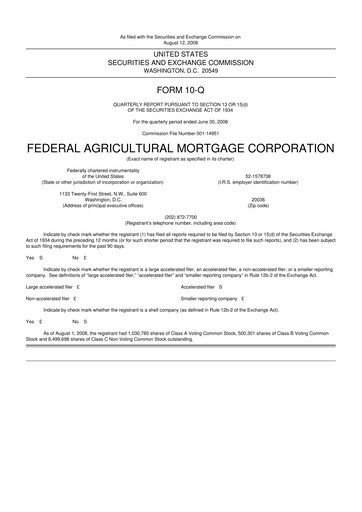 Thumbnail Federal Agricultural Mortgage Corporation 10-Q Quarterly Report FY 