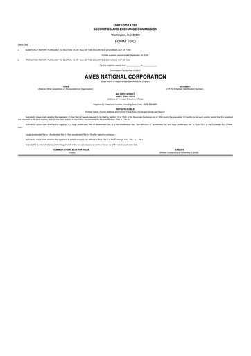 Thumbnail Ames National Corp. 10-Q Quarterly Report FY 