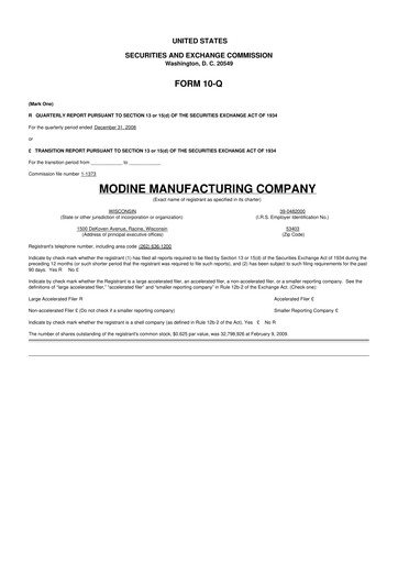 Thumbnail Modine Manufacturing
 10-Q Quarterly Report FY 