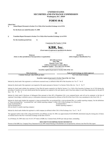 Thumbnail KBR
 10-K Annual Report 