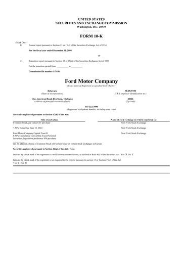 Thumbnail Ford 10-K Annual Report 