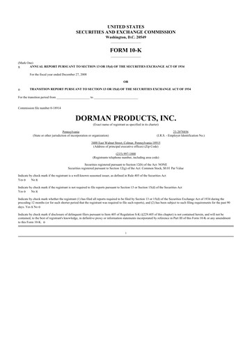 Thumbnail Dorman Products 10-K Annual Report 
