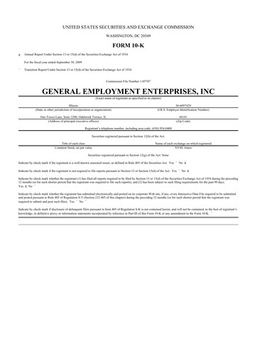 Miniature GEE Group 10-K Rapport annuel 