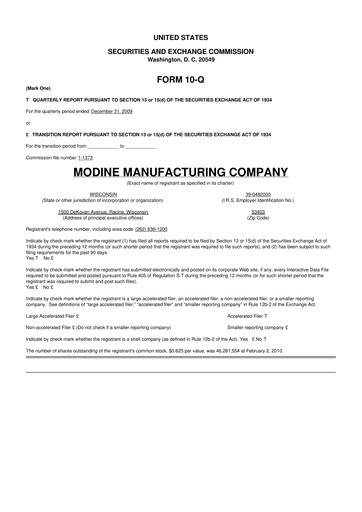Thumbnail Modine Manufacturing
 10-Q Quarterly Report FY 