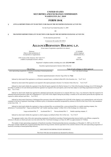 Thumbnail AllianceBernstein 10-K Annual Report 