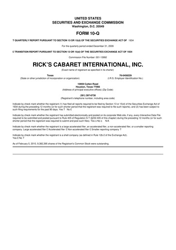 Thumbnail RCI Hospitality Holdings 10-Q Quarterly Report FY 