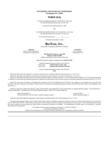 Vorschaubild Lineage Cell Therapeutics
 10-K Jahresbericht 