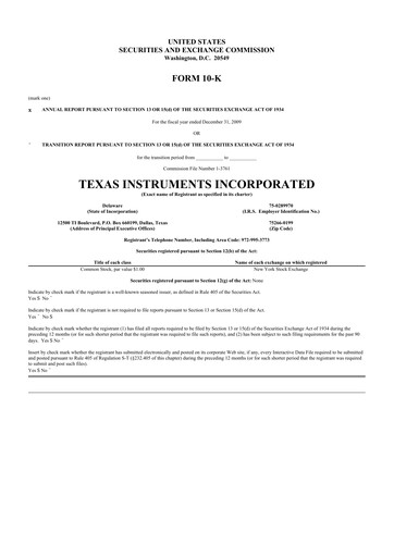 Thumbnail Texas Instruments 10-K Annual Report 