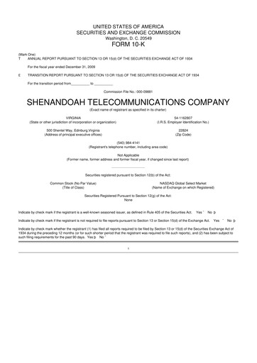 Thumbnail Shentel 10-K Annual Report 