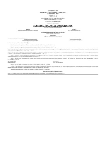 Thumbnail Flushing Financial Corp 10-K Annual Report 