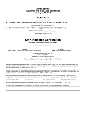 Thumbnail SWK Holdings 10-Q Quarterly Report FY 