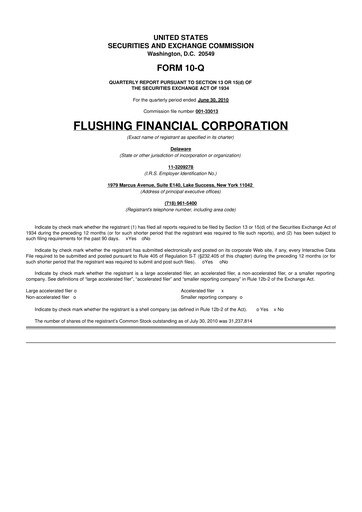 Thumbnail Flushing Financial Corp 10-Q Quarterly Report FY 