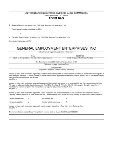 Miniature GEE Group 10-Q Rapport trimestriel  