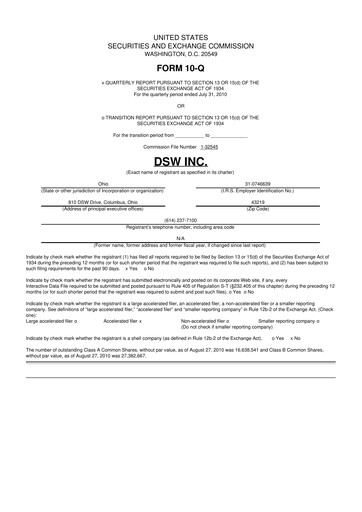 Vorschaubild Designer Brands
 10-Q Quartalsbericht  