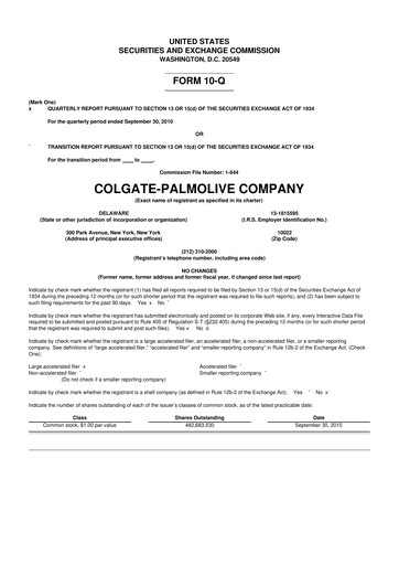 Thumbnail Colgate-Palmolive 10-Q Quarterly Report FY2010 