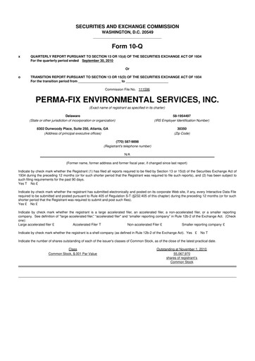 Thumbnail Perma-Fix Environmental Services 10-Q Quarterly Report FY 