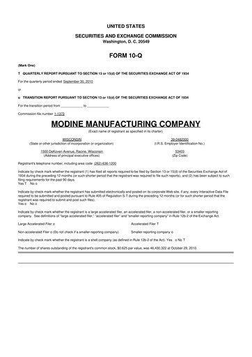 Thumbnail Modine Manufacturing
 10-Q Quarterly Report FY 