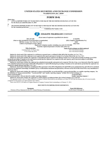 Thumbnail Colgate-Palmolive 10-K Annual Report 2010