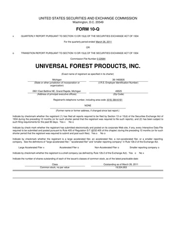 Thumbnail UFP Industries
 10-Q Quarterly Report FY 