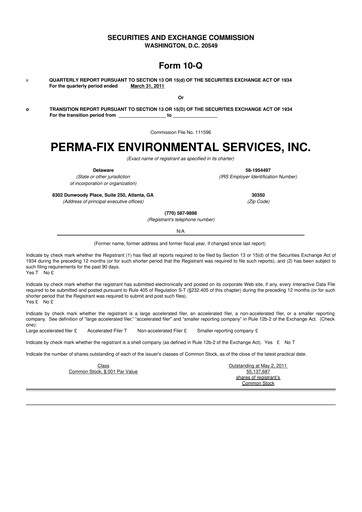 Thumbnail Perma-Fix Environmental Services 10-Q Quarterly Report FY 