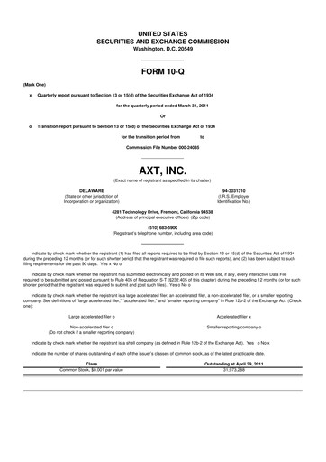 Thumbnail AXT Inc
 10-Q Quarterly Report FY 