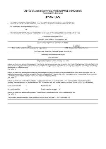 Miniature GEE Group 10-Q Rapport trimestriel  