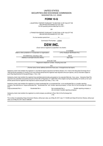 Vorschaubild Designer Brands
 10-Q Quartalsbericht  