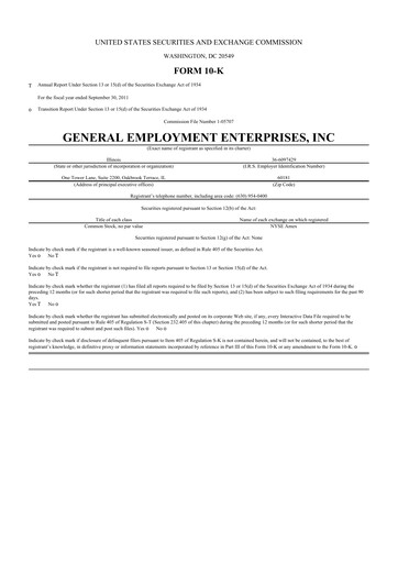 Miniature GEE Group 10-K Rapport annuel 2011