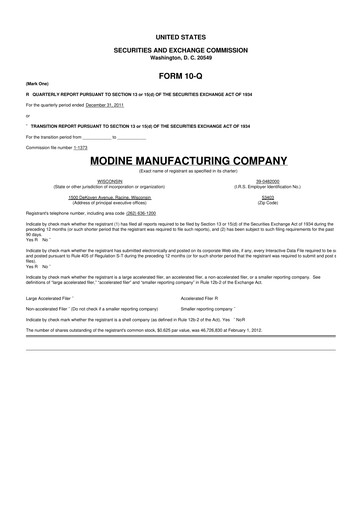 Thumbnail Modine Manufacturing
 10-Q Quarterly Report FY2012 