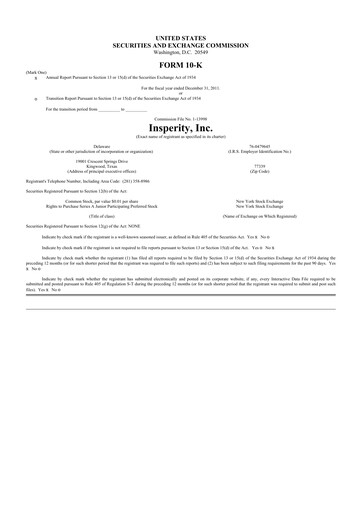 Thumbnail Insperity
 10-K Annual Report 2011