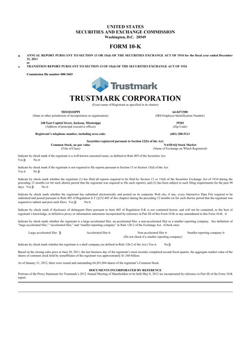 Thumbnail Trustmark 10-K Annual Report 2011