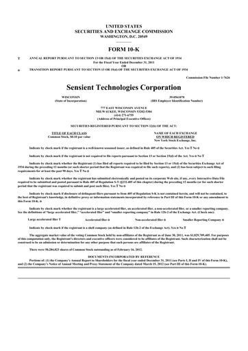 Vorschaubild Sensient Technologies
 10-K Jahresbericht 2011