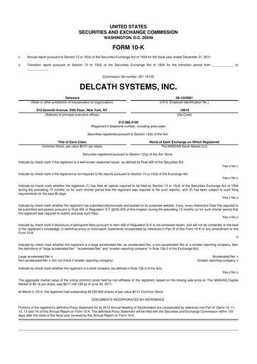 Thumbnail Delcath Systems 10-K Annual Report 2011