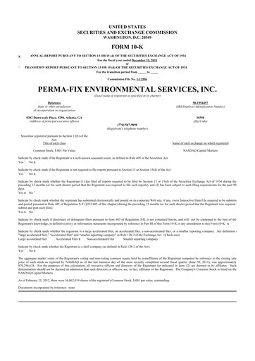 Thumbnail Perma-Fix Environmental Services 10-K Annual Report 2011