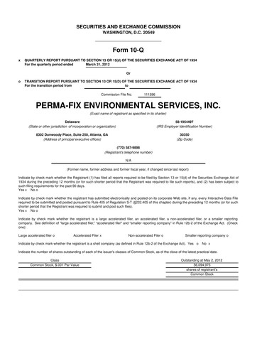 Thumbnail Perma-Fix Environmental Services 10-Q Quarterly Report FY2012 