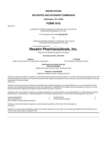 Thumbnail Opus Genetics 10-Q Quarterly Report FY2012 