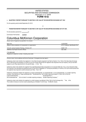 Thumbnail Columbus McKinnon 10-Q Quarterly Report FY2013 