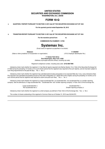 Thumbnail Global Industrial Company 10-Q Quarterly Report FY2012 
