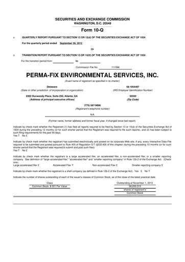Thumbnail Perma-Fix Environmental Services 10-Q Quarterly Report FY2012 