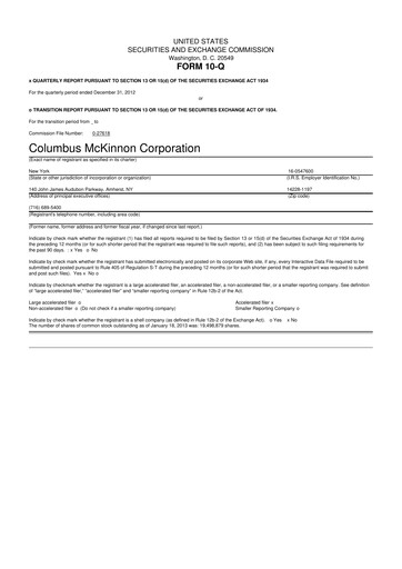 Thumbnail Columbus McKinnon 10-Q Quarterly Report FY2013 