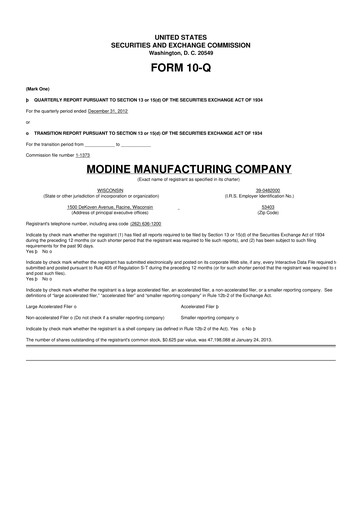 Thumbnail Modine Manufacturing
 10-Q Quarterly Report FY2013 