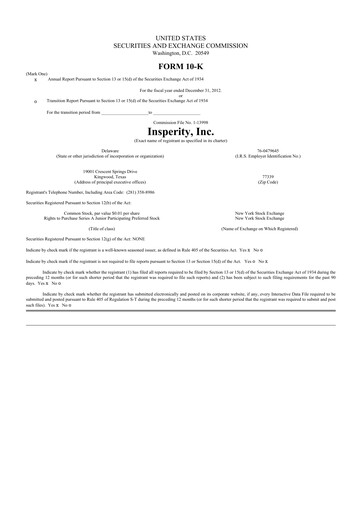 Thumbnail Insperity
 10-K Annual Report 2012