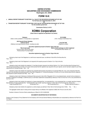 Miniature XOMA Royalty 10-K Rapport annuel 2012