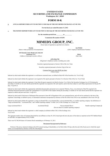 Thumbnail MiMedx Group 10-K Annual Report 2012