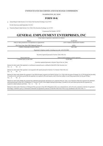 Miniature GEE Group 10-K Rapport annuel 2012