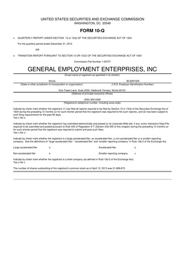 Miniature GEE Group 10-Q Rapport trimestriel 2013 