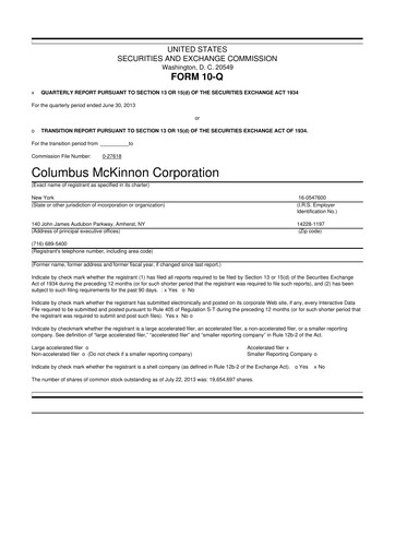 Thumbnail Columbus McKinnon 10-Q Quarterly Report FY2014 