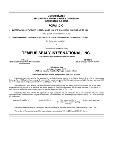Thumbnail Somnigroup International 10-Q Quarterly Report FY2013 