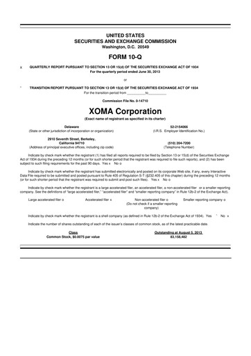 Thumbnail XOMA Royalty 10-Q Quarterly Report FY2013 