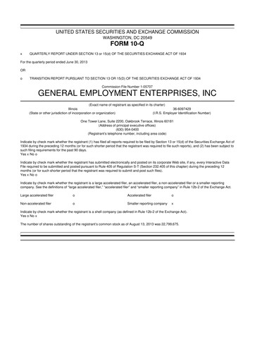 Miniature GEE Group 10-Q Rapport trimestriel 2013 